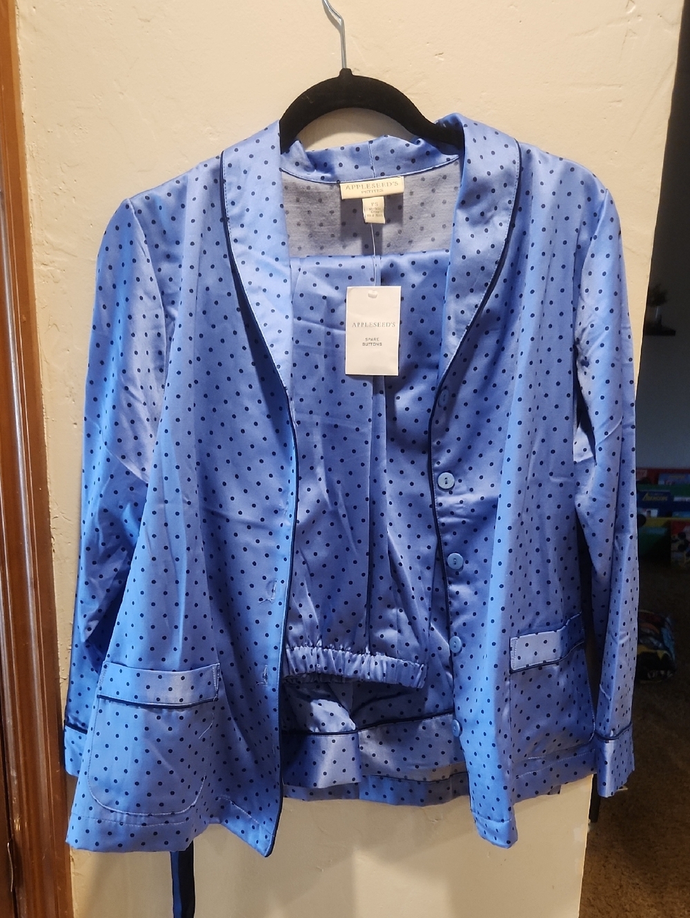 Appleseed's Blue Polka Dot Pajama Set